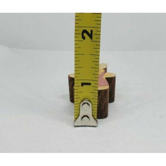 Pink And White Vintage 1988 Pat Kudron Wooden Miniature Bunny Shelf Sitter - Picture 9 of 10